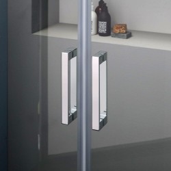 FREE - Box doccia a nicchia con doppia porta scorrevole centrale
