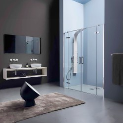 INFINITY - Box doccia a nicchia con doppia porta battente centrale