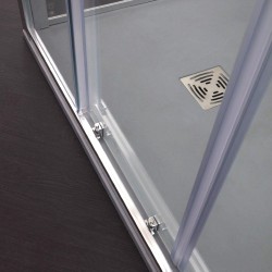 FREE - Box doccia con doppia porta scorrevole centrale e un lato fisso