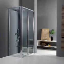WIND - Box doccia con porta a soffietto e lato fisso