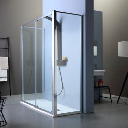 FREE - Box doccia con porta scorrevole e due lati fissi