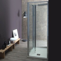 WIND - Box doccia con porta a soffietto e due lati fissi