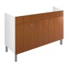 Mobile sottolavello a 2 ante Teak per lavello inox 120x50 cm.