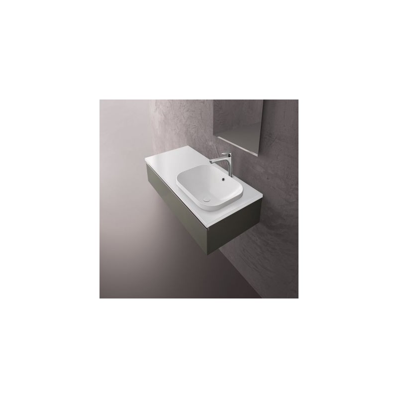 Top in ceramica 101 CM con lavabo decentrato MOVADO profondità 51 cm