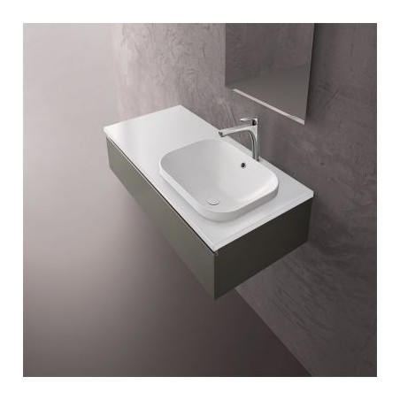 Top in ceramica 101 CM con lavabo decentrato MOVADO profondità 51 cm