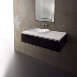 Top in ceramica 106 CM con lavabo decentrato MOVADO profondità 51 cm