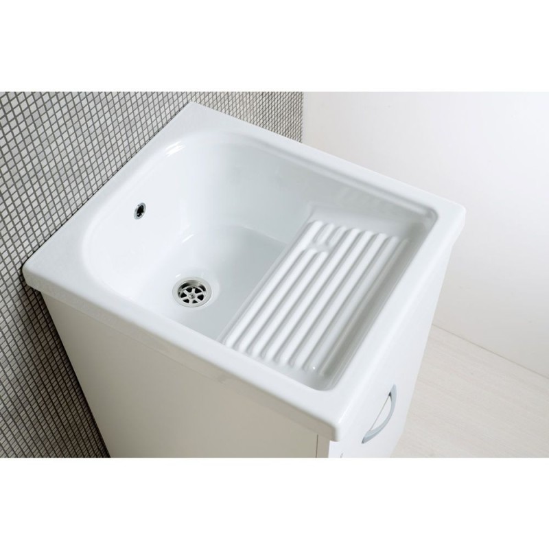 Mobile lavatoio con vasca in ceramica cm 45x50 H84cm - 3