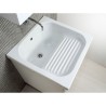 Mobile lavatoio  60x60 bianco opaco, completo di vasca in ceramica