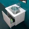 Mobile sospeso 60X50  con cassetto e lavabo in ceramica - 2