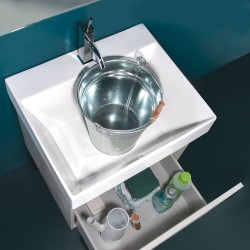 Mobile sospeso 60X50  lavabo in ceramica e cassetto - 1